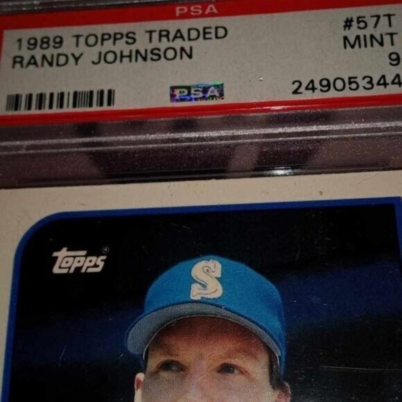 1989 Topps Traded #57T Randy Johnson Mariners Graded MINT of 9 (PSA) Baseball - Picture 3 of 7